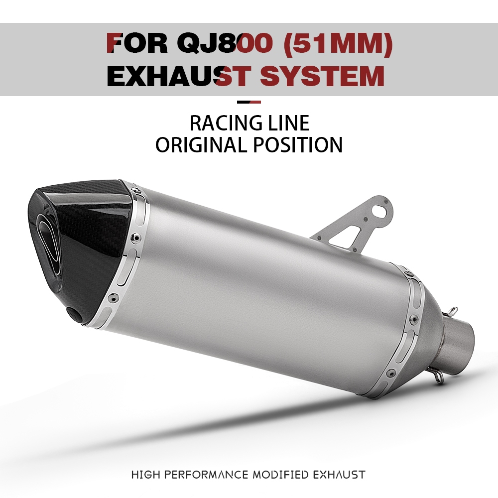 สําหรับ Qj800 Qj800 รถจักรยานยนต์ไอเสีย Escape ระบบ Muffler 51 มม.ลื่นบนระบบไอเสีย Racing Line ตําแห