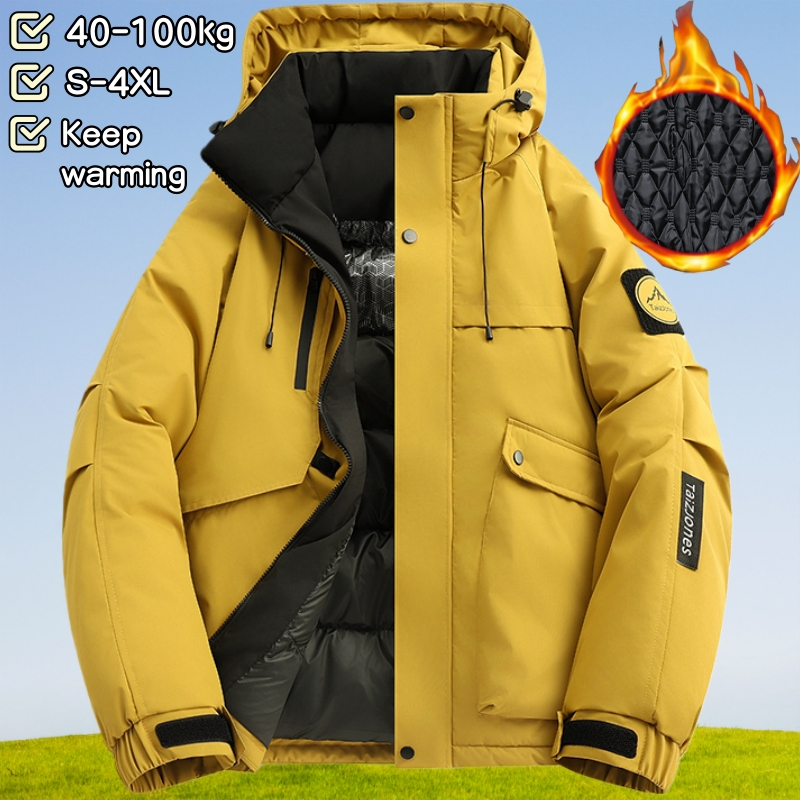 [สวมใส่ 40-100 กก.] ส-4เอ็กแอล แนวโน้มฤดูหนาว บวก ขนาด บวก ขนแกะหนา คลุมด้วยผ้า หลวมผ้าฝ้ายเสื้อผ้าผู้ชายสบายๆ กันลม ไขมันผ้าฝ้ายเสื้อผ้ - รูปที่ 2