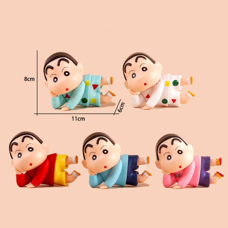 8 ซม.อะนิเมะ Nohara Shinnosuke ตัวเลขการกระทํา Crayon Shin-chan ตัวเลขเครื่องประดับ PVC รูปปั้นเดสก์ท็อปตกแต่งของขวัญวันเกิด