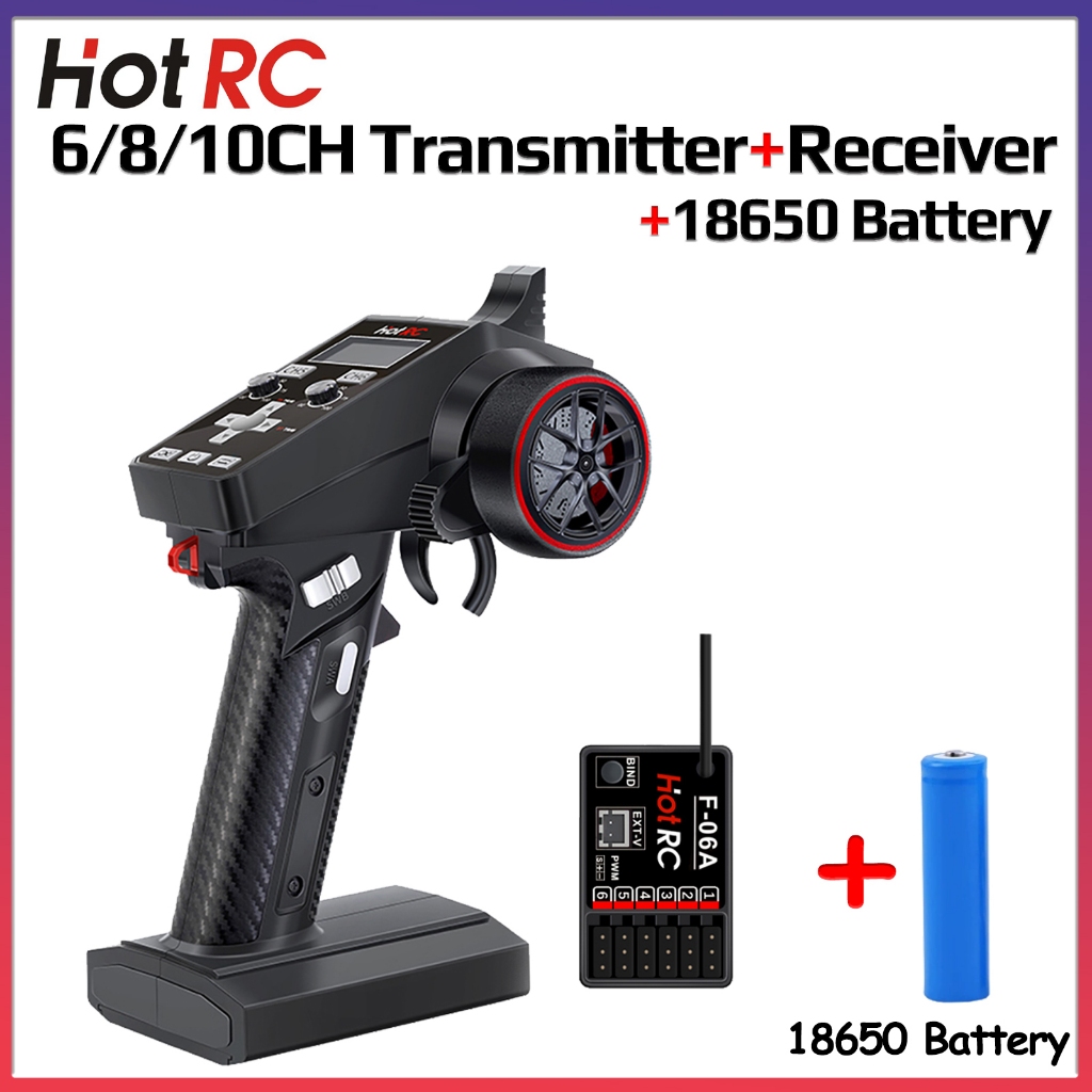 HOTRC CT6A CT6B CT8A CT10B 6CH 8CH 10CH วิทยุเครื่องส่งสัญญาณรีโมทคอนโทรล 2.4 Ghz พร้อม F06A F08A F1