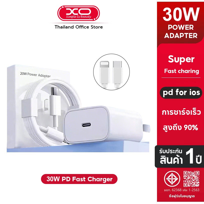 PD 30W ชุดชาร์จเร็ว Type C to Li สายชาร์จ+หัวชาร์จ Fast Charger สำหรับ iP6-17 PRO MAX