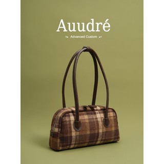Auudre กระเป๋าสะพายลายสก๊อตขนาดใหญ่สำหรับหญิง สไตล์เรโทร