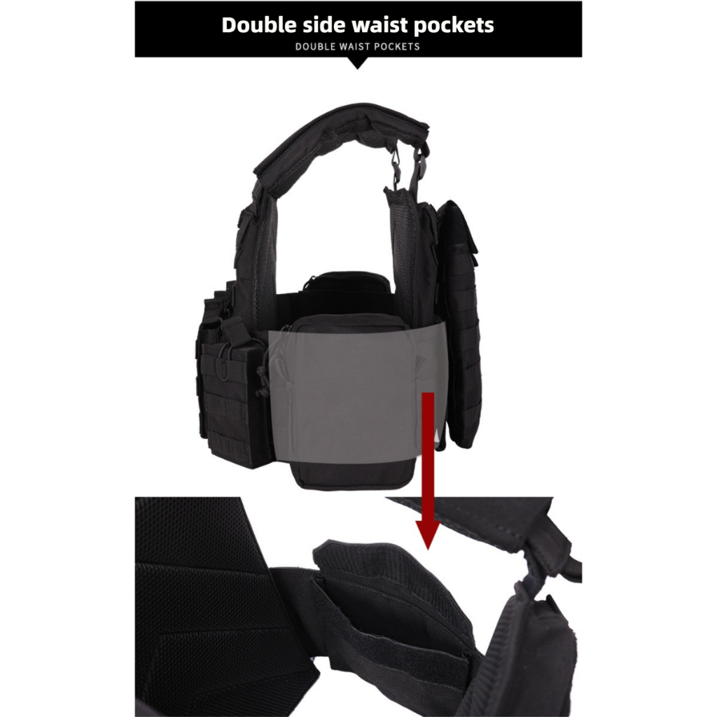 （COD)🔥จัดส่งจากกรุงเทพฯ🔥YAKEDA VT-6031 เสื้อกั๊กยุทธวิธีสะเทินน้ำสะเทินบกสีดำ CS 1000D เสื้อกั๊กยุทธวิธีโพลีเอสเตอร์ - รูปที่ 2