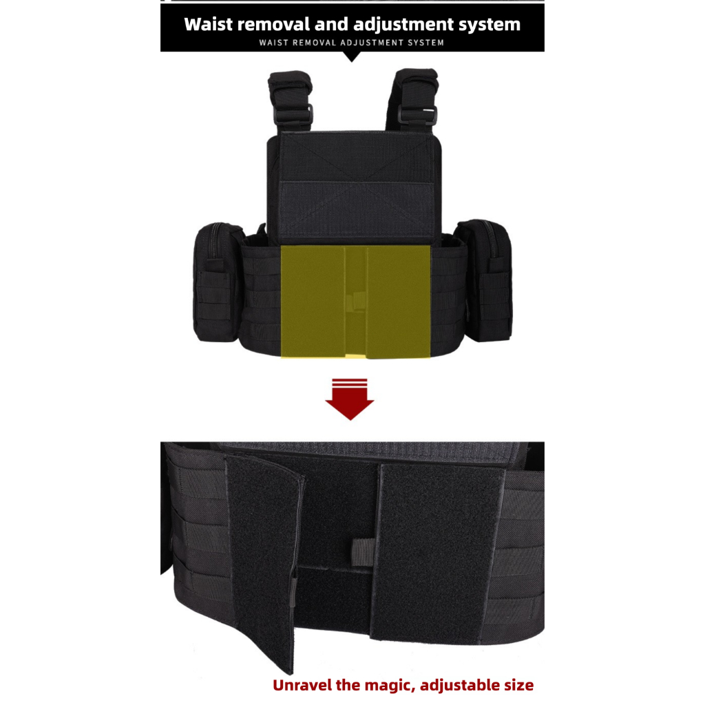 （COD)🔥จัดส่งจากกรุงเทพฯ🔥YAKEDA VT-6031 เสื้อกั๊กยุทธวิธีสะเทินน้ำสะเทินบกสีดำ CS 1000D เสื้อกั๊กยุทธวิธีโพลีเอสเตอร์ - รูปที่ 5