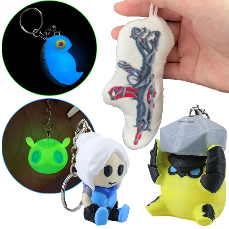 VALORANT Jett พวงกุญแจจี้รุ่น 3D พิมพ์ Wingman Mosh และ Dizzy Action Figure เครื่องประดับ