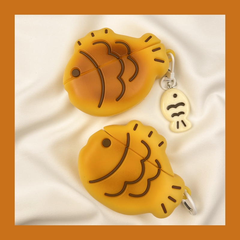 เคส AirPods ขนมหวาน Taiyaki แบบนุ่ม เคส AirPods Pro สีเหลือง เคสซิลิโคน AirPods Pro 2 เคส AirPods 4 