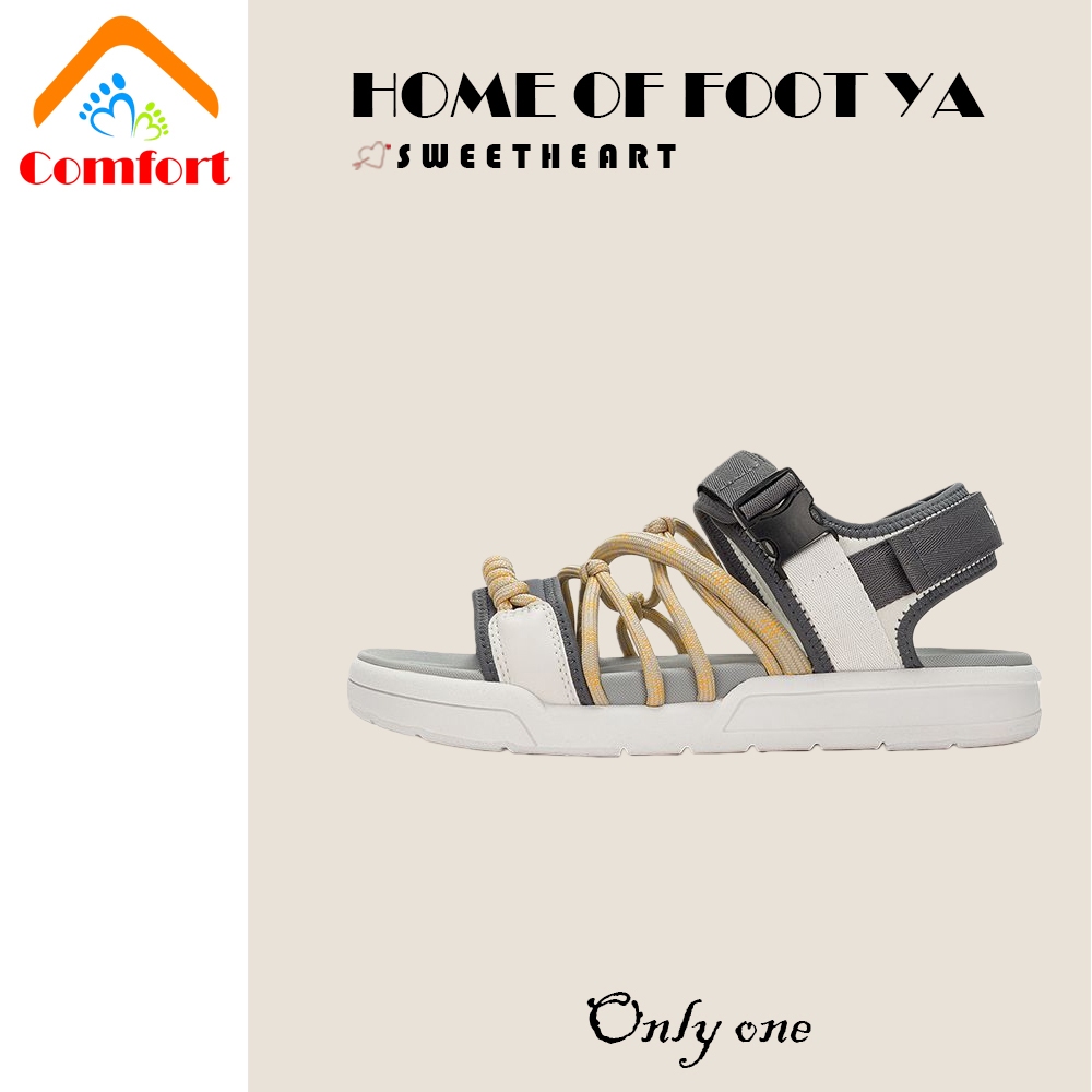 Kappa รองเท้าแตะสไตล์ใหม่ เหมาะสำหรับทั้งผู้ชายและผู้หญิง อินเทรนด์และสวมแบบ lace-up เหมาะสำหรับกิจก