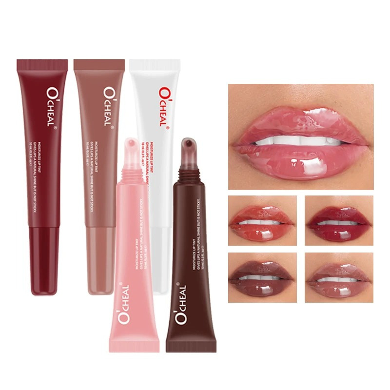 Hydrating Glossy Tinted Lip Gloss, Lip Plumping Oil & Lip Balm 2-in-1 Long-lasting Moisturizing Liquid Gel, Lip Care Essence, ของขวัญวันวาเลนไทน์ - รูปที่ 2