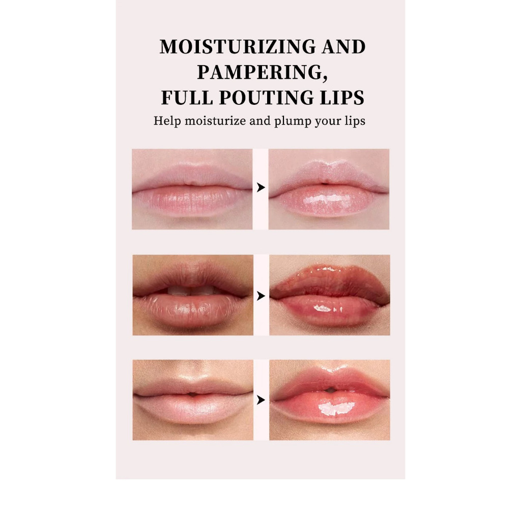 Hydrating Glossy Tinted Lip Gloss, Lip Plumping Oil & Lip Balm 2-in-1 Long-lasting Moisturizing Liquid Gel, Lip Care Essence, ของขวัญวันวาเลนไทน์ - รูปที่ 5