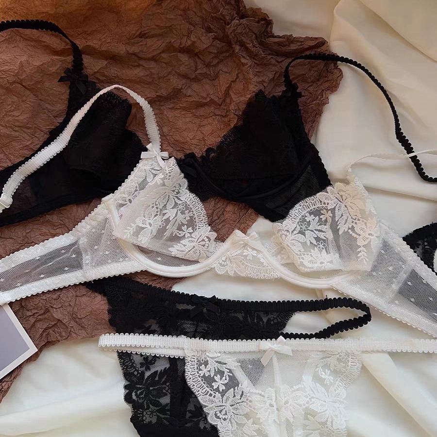 ชุดชั้นในสไตล์แฟชั่นหน้าอกแสดงหน้าอกใหญ่ Bra รวบรวม ผ้าลูกไม้คุณภาพสูง Bowknot เย็บปักถักร้อยออกแบบนุ่มสบายความงามกลับระบายอากาศ Bra ชุดสำหรับผู้หญิง