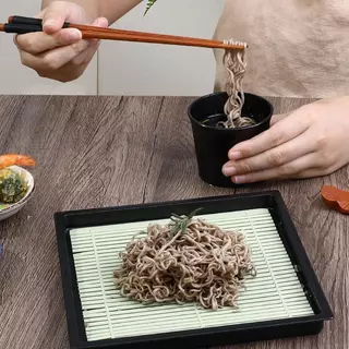ญี่ปุ่นนําเข้าเรซิ่นโซบะ/อุดนเย็นชามก๋วยเตี๋ยว-ถาดระบายน้ําด้วยหลอดคู่มือน้ําสําหรับราเมน, ซูชิและเสิร์ฟอาหาร, จานก๋วยเตี๋ยวเย็นสําหรับบ้านครัวและร้านอาห