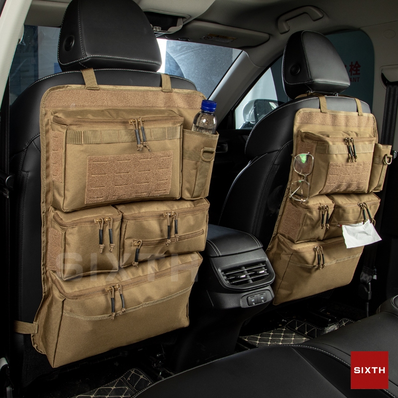 1200D Oxford ผ้าอ็อกซ์ฟอร์ด ที่ใส่องหลังเบาะรถยนต์ กระเป๋าเก็บของทหารกระเป๋าแขวนใส่ของ กระเป๋าใส่ของหลังเบาะรถยนต์ กันน้ำ ทนทานต่อการสึกหรอ และทำความสะอาดง่าย