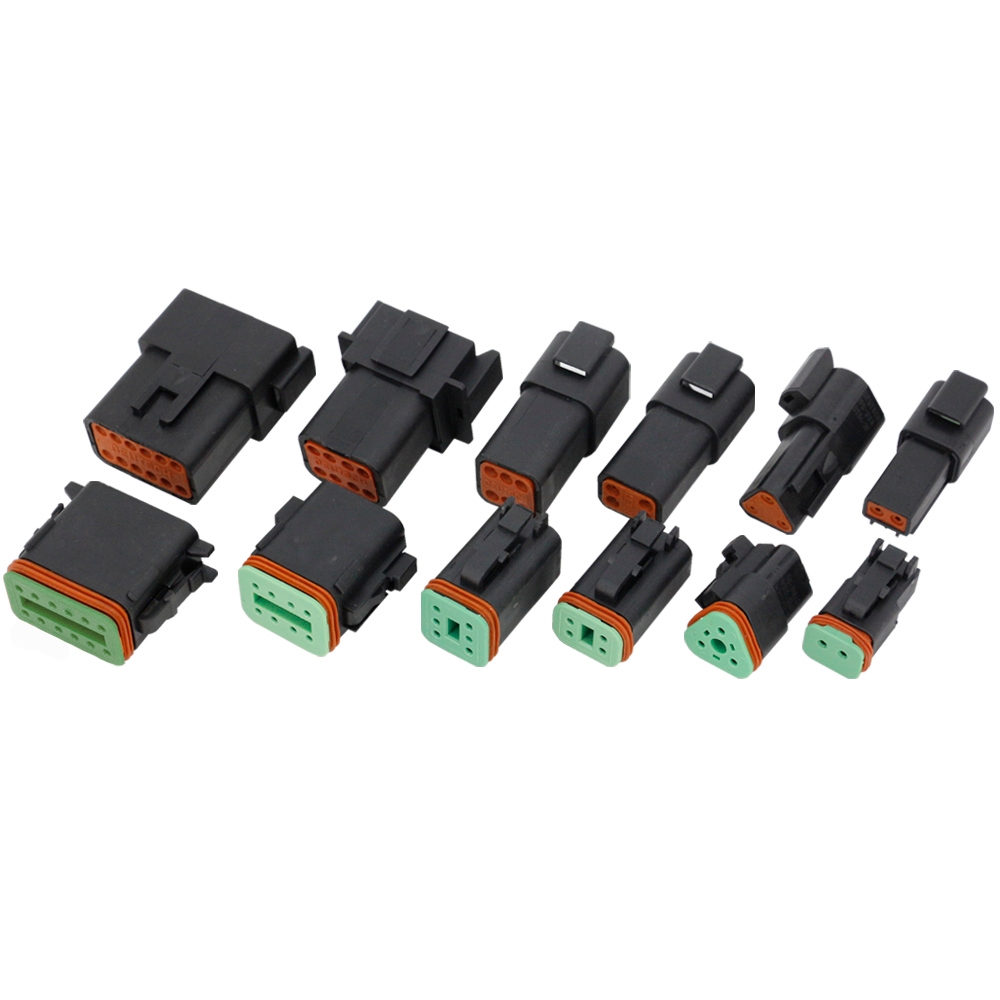 5 ชุดสีดํา Deutsch DT06-2S/DT04-2P 3P 4P 6P 8P กันน้ําไฟฟ้าสําหรับมอเตอร์รถยนต์พร้อมหมุด 22-16AWG