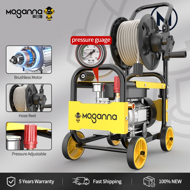MGN 1400w Heavy Duty Waterjet, เครื่องซักผ้าแรงดันสูง, เครื่องซักผ้ารถยนต์โลหะพร้อมรีลสายยาง