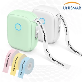 เครื่องพิมพ์ฉลากสติกเกอร์บลูทูธไร้สาย P12 ขนาดเล็ก พกพาง่าย พร้อมคัตเตอร์ สําหรับบาร์โค้ด ชื่อ ราคา แท็ก Marklife DIY ไร้สายบลูทูธแบบพกพาเครื่องพิมพ์สติกเกอร์เครื่องชง