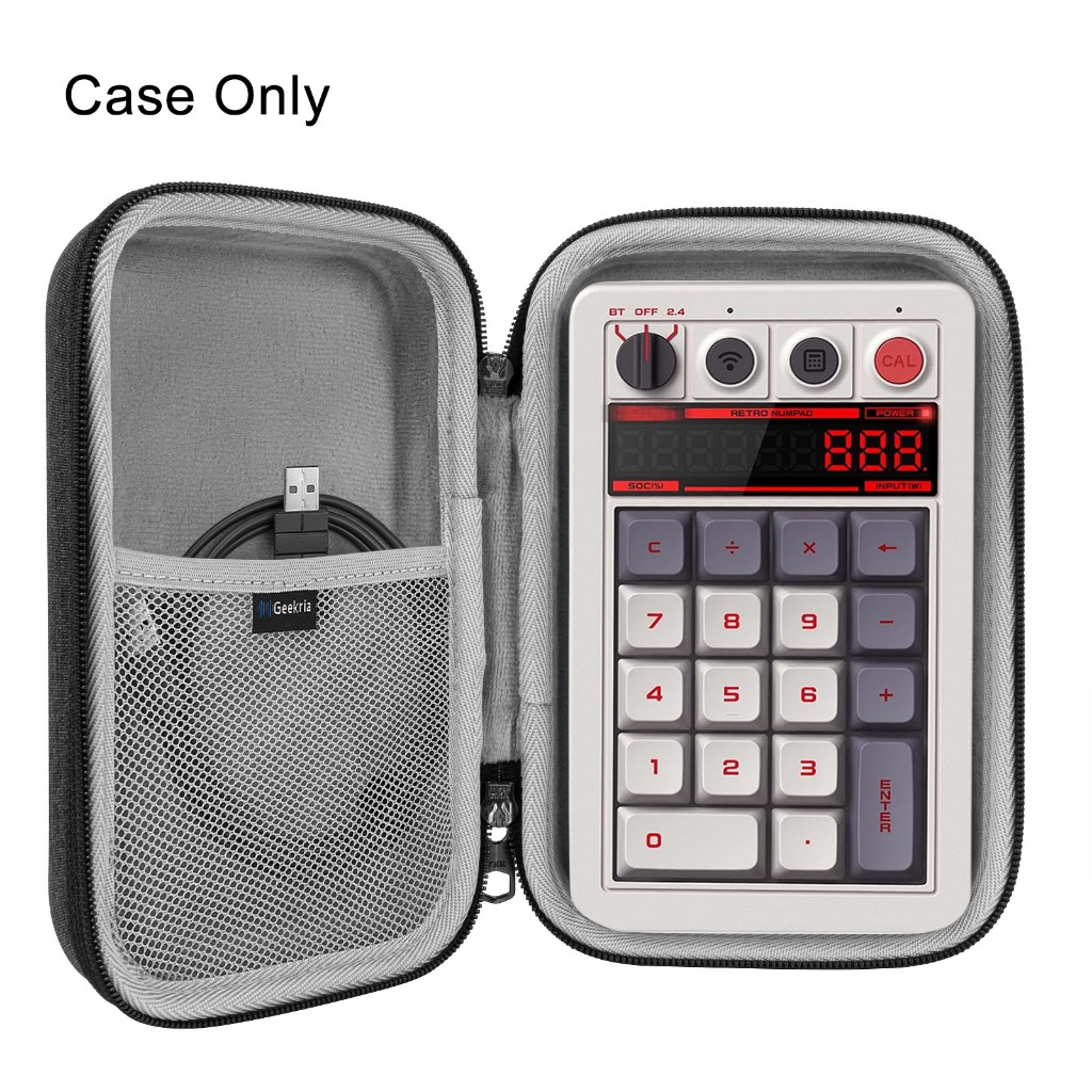 Geekria เคสแป้นพิมพ์ตัวเลขสําหรับ 18 คีย์ ~ 23 คีย์เครื่องกล Numpad, เข้ากันได้กับ 8BitDo Retro 18 Numpad (ไม่รวมคีย์บอร์ด)