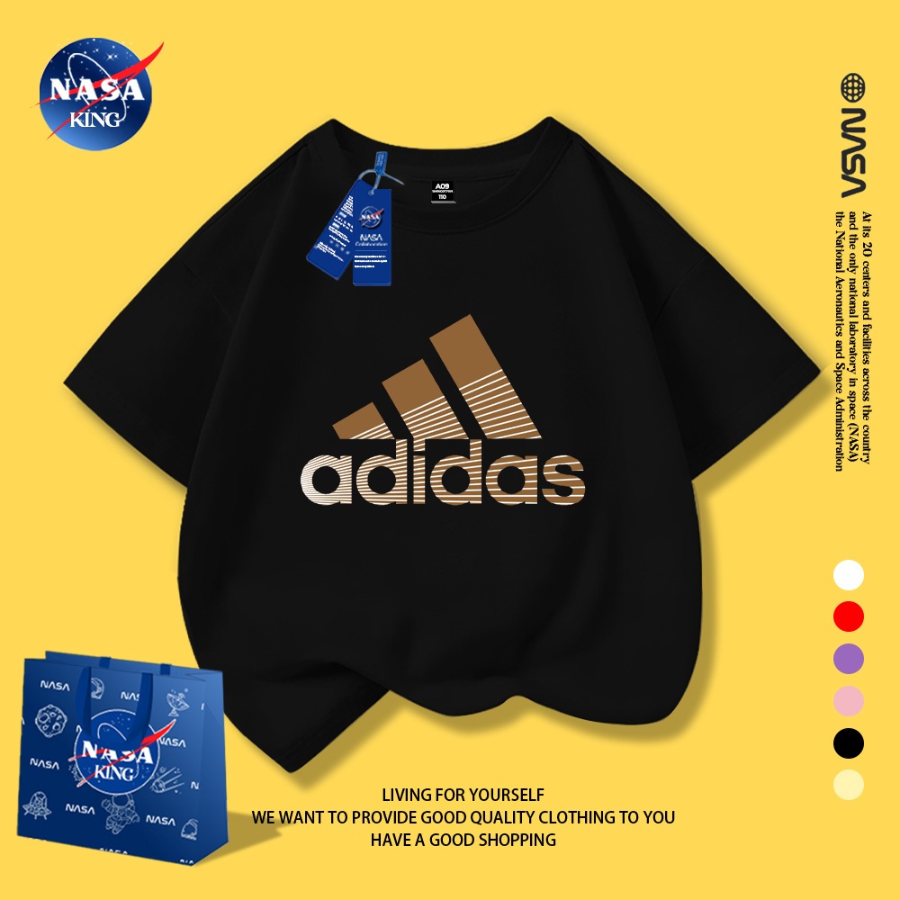 เสื้อยืดเด็ก NASA ผ้าฝ้าย ระบายอากาศ ใส่ได้ทั้งชายและหญิง แขนสั้น อินเทรนด์