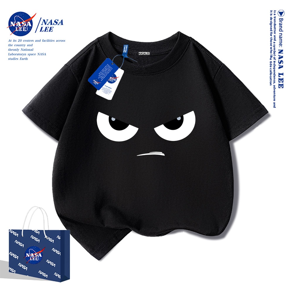 【จัดส่งวันเดียวกัน】เสื้อยืดผ้าฝ้ายเด็ก NASA ลายหน้าตาโกรธ ใส่ได้ทั้งเด็กผู้ชายและเด็กผู้หญิง สวมใส่สบาย ระบายอากาศได้ดี สไตล์แฟชัน แท่งทุกชุด