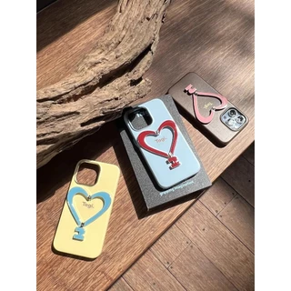 Tagi. เคสโทรศัพท์มือถือ แบบหนังรูปหัวใจพร้อมขายึดโลหะ เปลือกแข็ง เหมาะสำหรับ Case iPhone 17 Pro Max