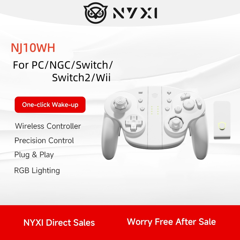 NYXI Wizard 2 TMR Joy-pad รุ่นพิเศษสําหรับ Switch2/Switch OLED/Switch Lite สีขาว