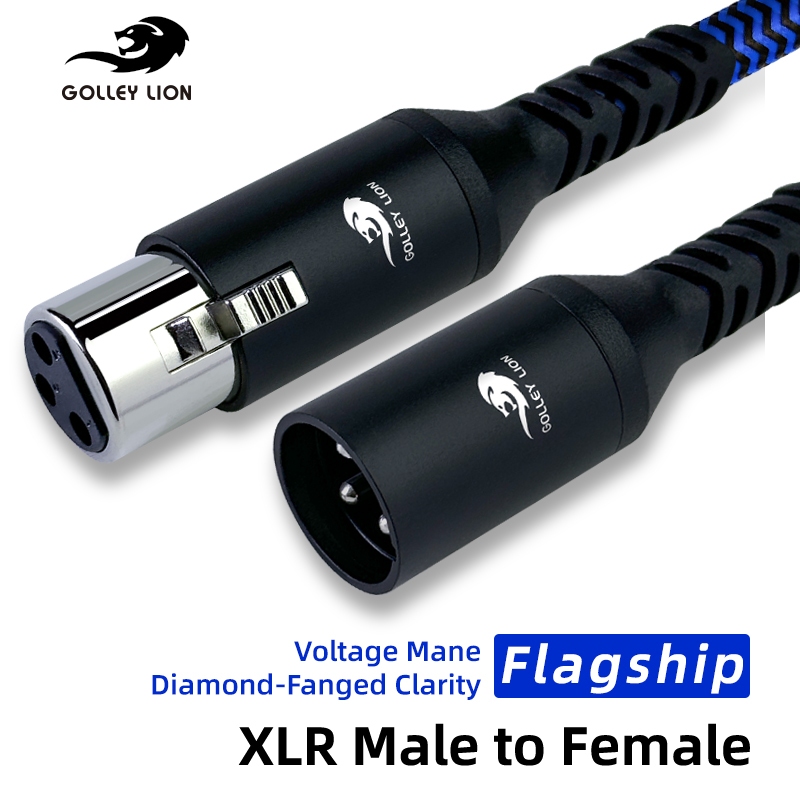 สายไมโครโฟน GOLLEY LION XLR Balanced เต็มรูปแบบ ชายกับหญิง สําหรับลําโพงหรือระบบ PA