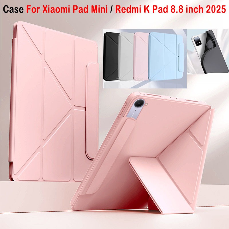 สําหรับ Xiaomi Pad Mini 8.8 นิ้ว 2025 แฟชั่น 3 + Y-พับกันกระแทกฝาครอบแม่เหล็ก Clasp Redmi K Pad KPad 8.8 "แท็บเล็ตป้องกันกรณี
