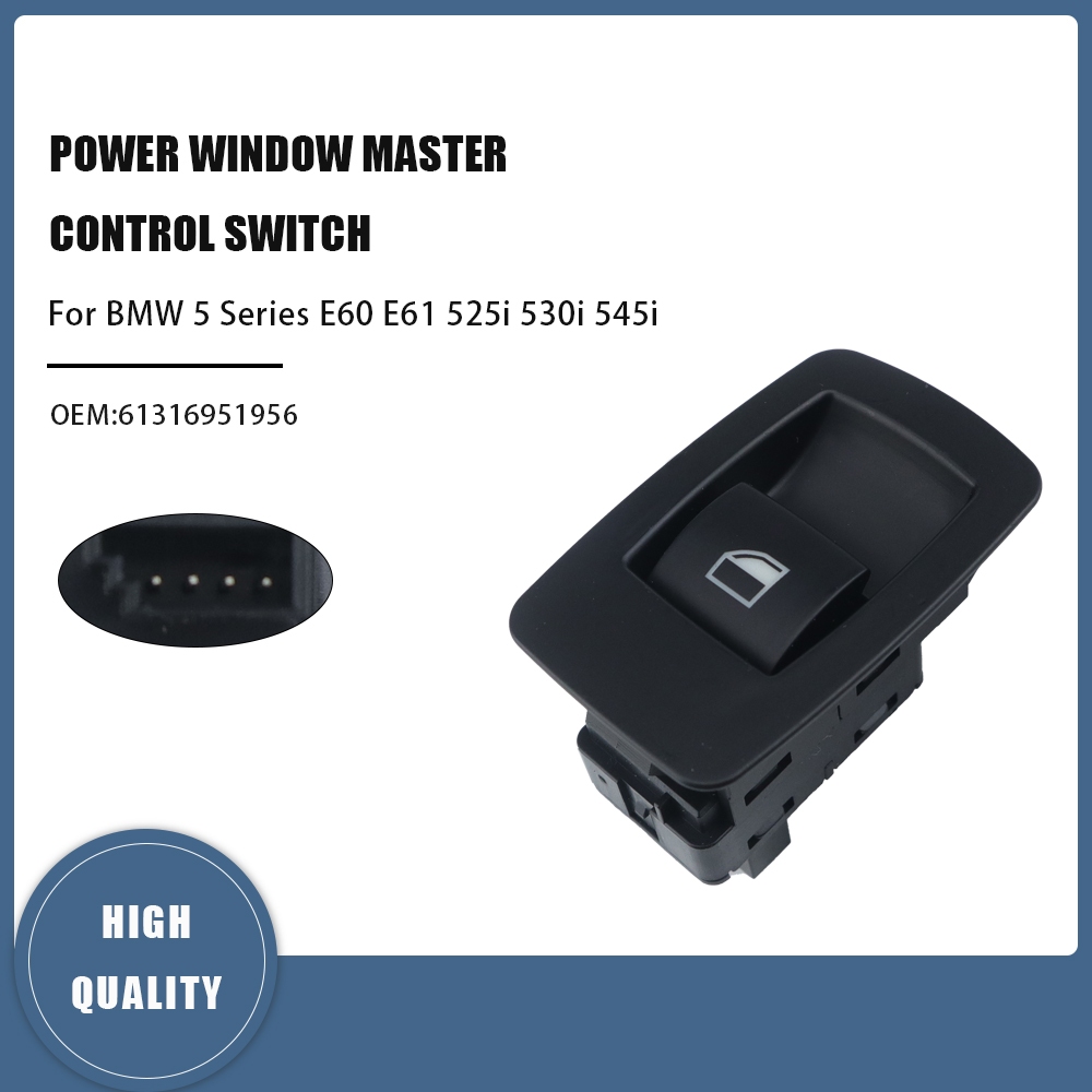 4 PIN ใหม่ Black Window Lifer สวิทช์/ปุ่มสําหรับ BMW E60 520I 523I 525I 530I 61316951956 61 31 6 951