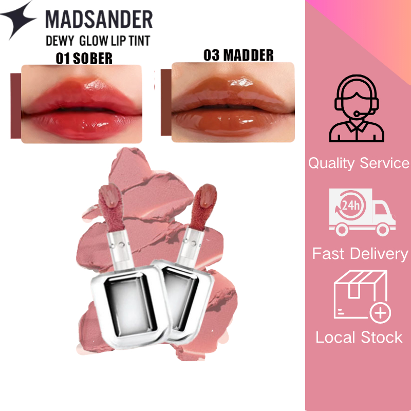 ลิปสติก Madsander Dewy Glow Lip Tint 4g 01 ตัวเลือก SOBER/03 MADDER ให้ความชุ่มชื้นยาวนาน