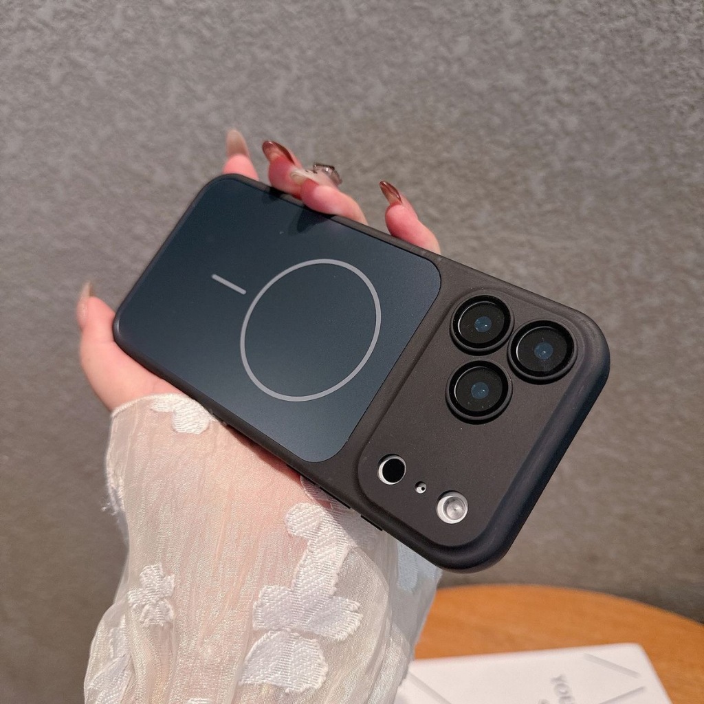 สําหรับ iPhone 17 17 Pro 17 Max Air 16 15 Pro 14 13 12 11 Pro เคสโทรศัพท์ซิลิโคนอ่อนนุ่ม Matte Texture Magnetic Backboard พร้อมเลนส์ฟิล์มรวมทุกอย่างกันกระแทกเคสโทรศัพท์ - รูปที่ 4