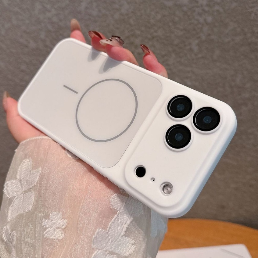 สําหรับ iPhone 17 17 Pro 17 Max Air 16 15 Pro 14 13 12 11 Pro เคสโทรศัพท์ซิลิโคนอ่อนนุ่ม Matte Texture Magnetic Backboard พร้อมเลนส์ฟิล์มรวมทุกอย่างกันกระแทกเคสโทรศัพท์ - รูปที่ 2