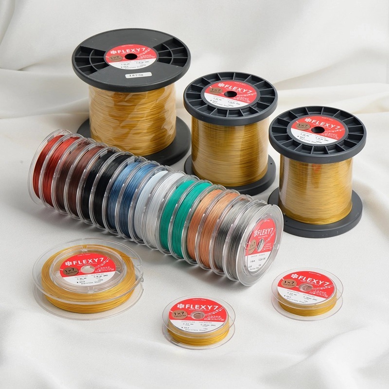 เส้นลวดเครื่องประดับ ลวดสแตนเลส0.3-0.6มม 1-3ม FLEXY7 ญี่ปุ่น อ่อนนุ่ม สำหรับ DIY สร้อยข้อมือ-สร้อยคอ