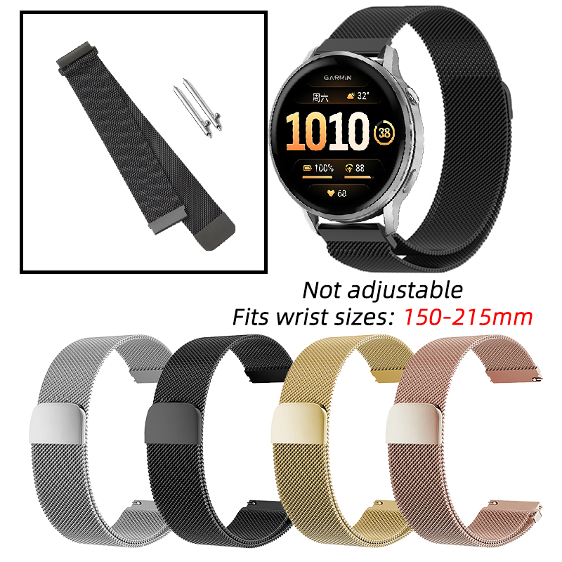 สําหรับสายนาฬิกา Garmin Venu 4 41 มม./45 มม. สายตาข่ายทอสแตนเลสแม่เหล็ก