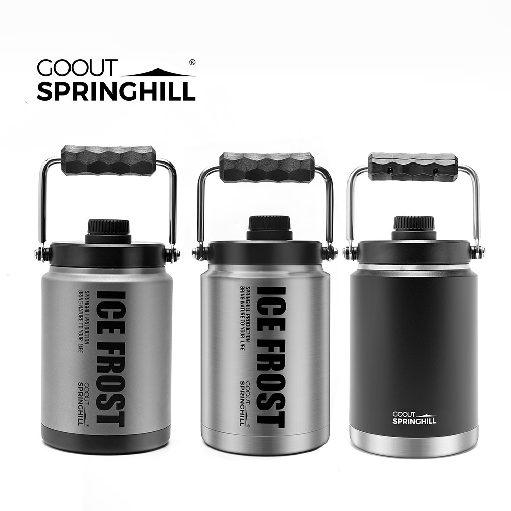 Springhill ถังน้ำแข็ง 1.9/3.8 ลิตร แก้วน้ำเก็บความร้อนสแตนเลส รักษาความเย็น/ร้อนได้นาน 24 ชั่วโมง พร้อมฝาปิด - สำหรับปาร์ตี้และกิจกรรมกลางแจ้ง