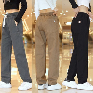 กางเกงขายาวทรงตรงเอวสูงสำหรับผู้หญิงยอดนิยมพร้อมเชือกผูกเอว …