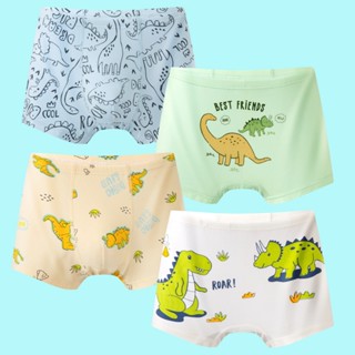 [4 ชิ้น] กางเกงชั้นในเด็ก/เด็กชาย ผ้าโมดอล ลายไดโนเสาร์ 10ก …