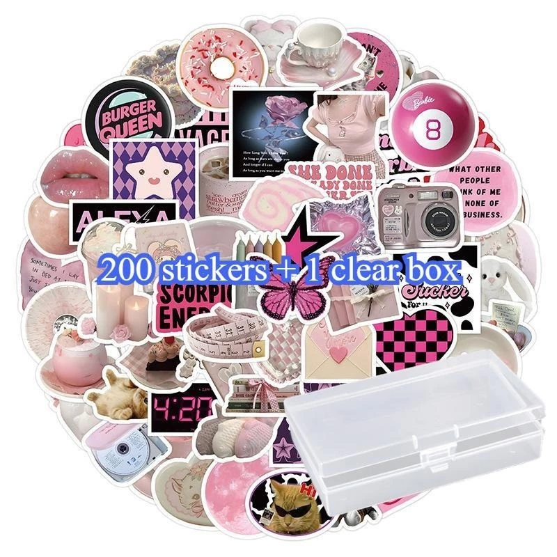 200 แผ่นสไตล์เกาหลี ins สไตล์สติกเกอร์ภาษาอังกฤษ Collage วัสดุ DIY คู่มือ Cuckoo Card สติ๊กเกอร์โน๊ตบุ๊คแท็บเล็ตสติกเกอร์กระเป๋าเดินทาง