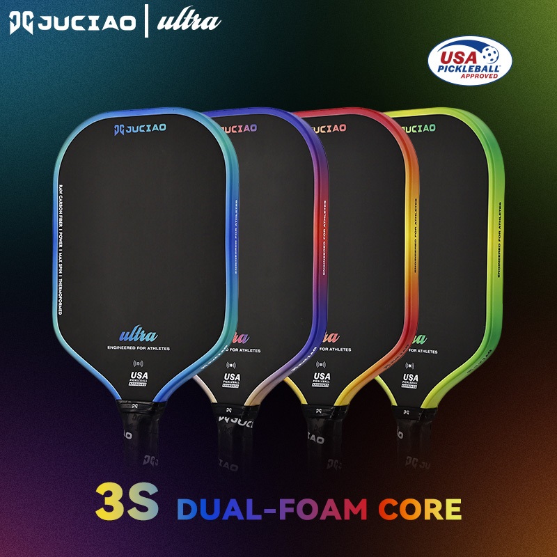 JUCiA0 Ultra Gen3 Pro Series USAPA ได้รับการอนุมัติ Thermoformed T700 ดิบคาร์บอนไฟเบอร์ Pickleball Paddle สําหรับ Power & Spin (16 มม.)
