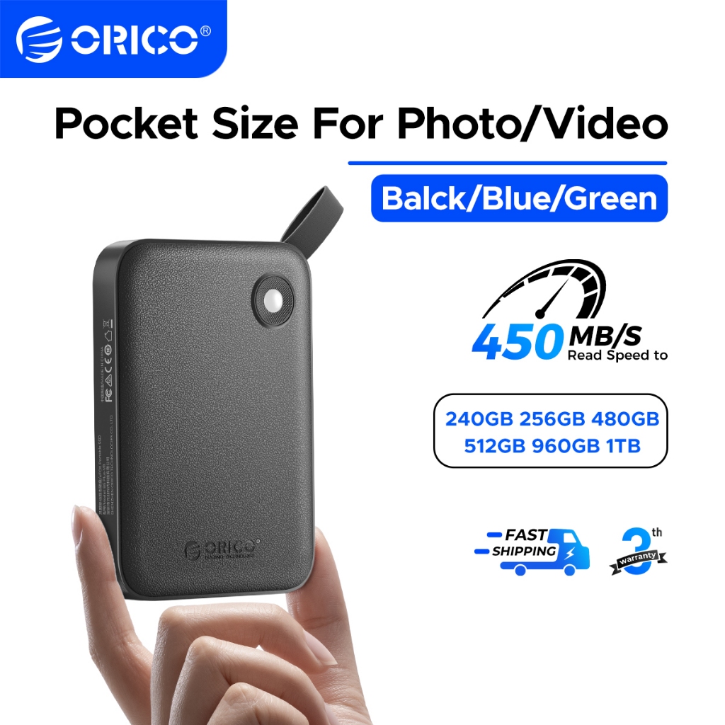 ORICO 256G 512GB 1TB แบบพกพา SSD USB-C ภายนอก Solid State Drive 450 เมกะไบต์/วินาทีสําหรับ iPhone 17