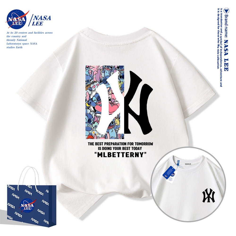 2025สินค้าใหม่! เสื้อยืดแขนสั้นสำหรับเด็ก NASA สบายและนุ่ม ผ้าฝ้ายแท้ 100% เสื้อเด็ก เด็กชาย