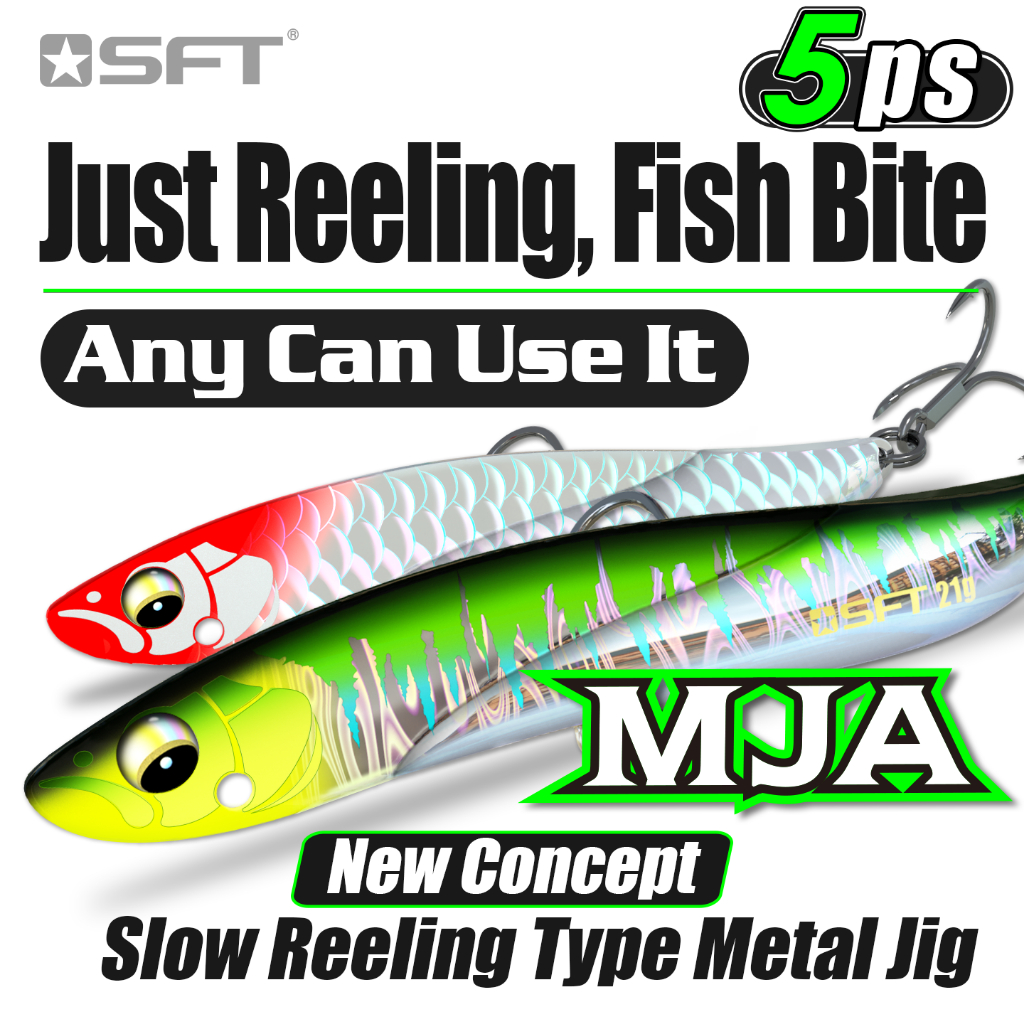SFT MJA Metal Jig 7g/14g/21g Shore Long Casting Jigging Slow Reeling Lure VIB Salt Freshwater 5PS