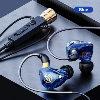SPRISE ใหม่ KT หูฟังแบบมีสายเพชรพร้อมไมโครโฟน Deep Bass Earfon แบบไดนามิกคาราโอเกะสเตอริโอชุดหูฟังชนิดใส่ในหู 3.5 มม.
