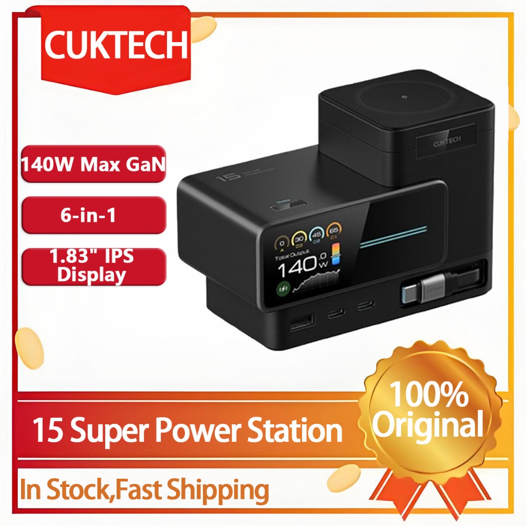 ZMI CUKTECH GaN 140W Super Power Station 140W เครื่องชาร์จเดสก์ท็อปมัลติฟังก์ชั่น 6-in-1
