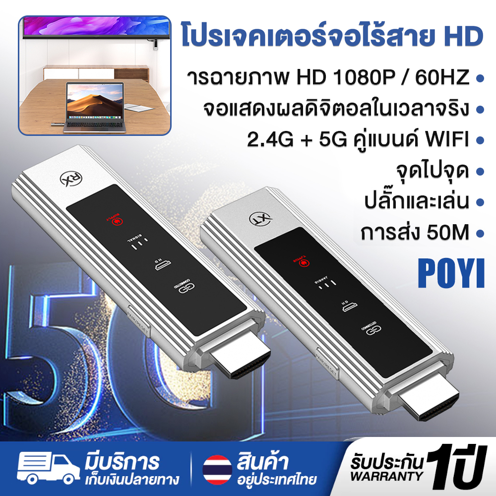 ระยะการรับสัญญาณยาว⚡HDMI กรณ์สะท้อนหน้าจอแบบไร้สาย HDMI สะท้อนหน้าจอแบบไร้สาย 1080P HDTV to Type-C H