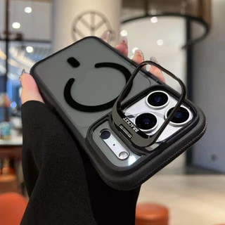 【Non-slip frame+Translucent black back panel/Acrylic hard case/Acrylic hard case/Orange】เคส compatible for iPhone 11 12 13 14 15 16 17 pro max case
