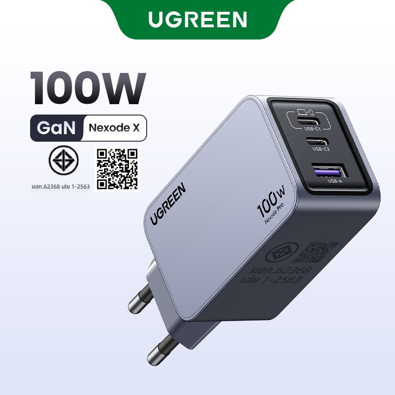 Ugreen Nexode Pro 100W USB C Charger ชาร์จเร็วเข้ากันได้กับ iPhone 16/615 Pro/16 Pro Max, MacBook Pr