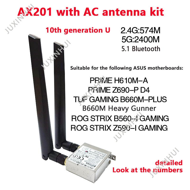 เมนบอร์ด ASUS H610M-A B660M Z690 Z790 B760 การ์ดเครือข่ายไร้สายเดสก์ท็อป WIFI 6E บลูทูธ