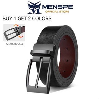 MENSPE เข็มขัดผู้ชายกลางแจ้ง หัวเข็มขัดแบบหัวเข็มขัดหมุน หนั…
