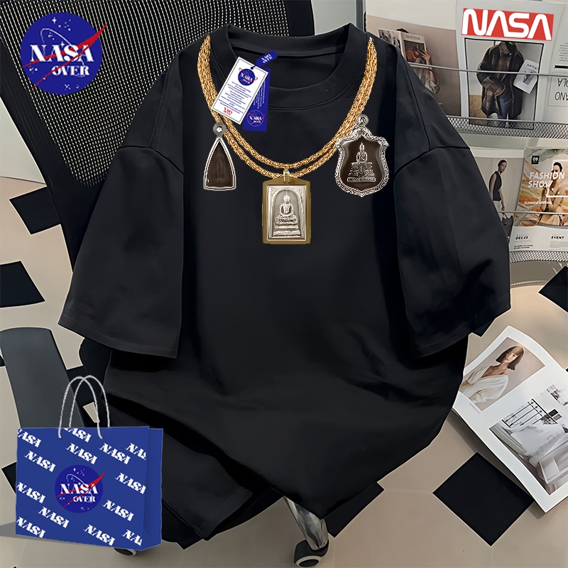【พร้อมส่ง】🔥NASA ยูนิเซ็กส์ ฤดูร้อน ผ้าฝ้ายแท้100% แขนสั้น ดีไซน์เก๋ บุคลิก 😎 ลาย
