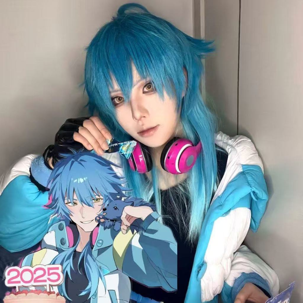 วิกผมคอสเพลย์ธีม Dramatical Murder Aoba Seragaki สไตล์ Murder Rose สีฟ้า