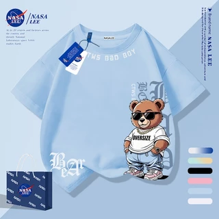 [จัดส่งในวันเดียวกัน] นาซ่า เสื้อยืดผ้าฝ้ายแท้ สำหรับทั้งชายและหญิง ระบายอากาศได้ดี และดูดซับเหงื่อ